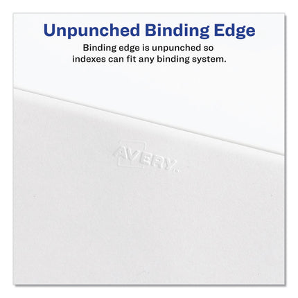 Preprinted Legal Exhibit Side Tab Index Dividers, Avery Style, 25-Tab, 101 To 125, 11 X 8.5, White, 1 Set, (1334)