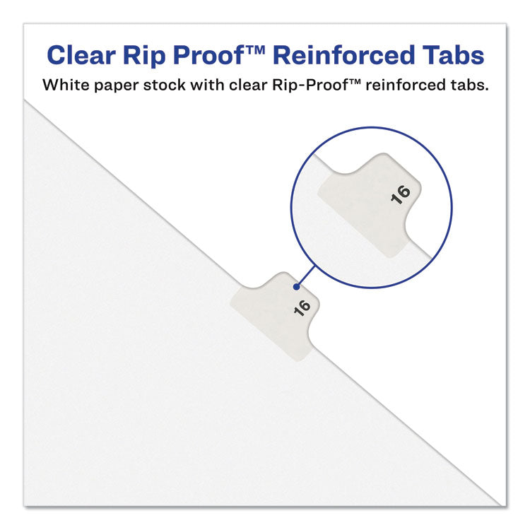 Preprinted Legal Exhibit Side Tab Index Dividers, Avery Style, 10-Tab, 8, 11 X 8.5, White, 25/pack