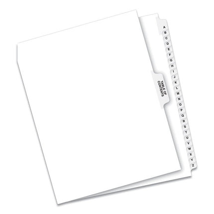 Preprinted Legal Exhibit Side Tab Index Dividers, Avery Style, 27-Tab, A To Z, 11 X 8.5, White, 1 Set