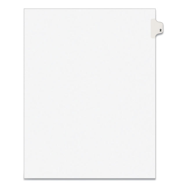 Preprinted Legal Exhibit Side Tab Index Dividers, Avery Style, 10-Tab, 2, 11 X 8.5, White, 25/pack