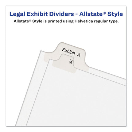 Preprinted Legal Exhibit Side Tab Index Dividers, Allstate Style, 25-Tab, 126 To 150, 11 X 8.5, White, 1 Set, (1706)
