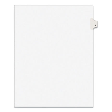 Preprinted Legal Exhibit Side Tab Index Dividers, Avery Style, 10-Tab, 4, 11 X 8.5, White, 25/pack