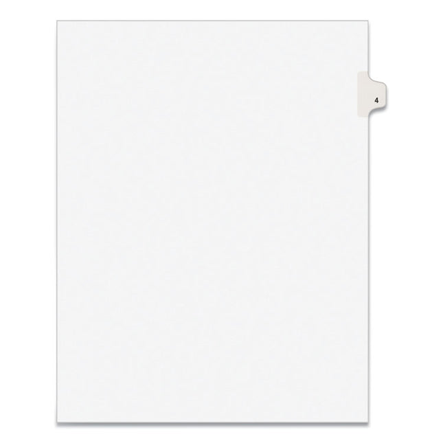 Preprinted Legal Exhibit Side Tab Index Dividers, Avery Style, 10-Tab, 4, 11 X 8.5, White, 25/pack