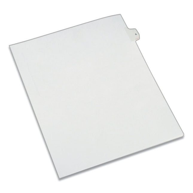 Preprinted Legal Exhibit Side Tab Index Dividers, Allstate Style, 10-Tab, 5, 11 X 8.5, White, 25/pack