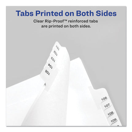 Preprinted Legal Exhibit Side Tab Index Dividers, Allstate Style, 10-Tab, 2, 11 X 8.5, White, 25/pack