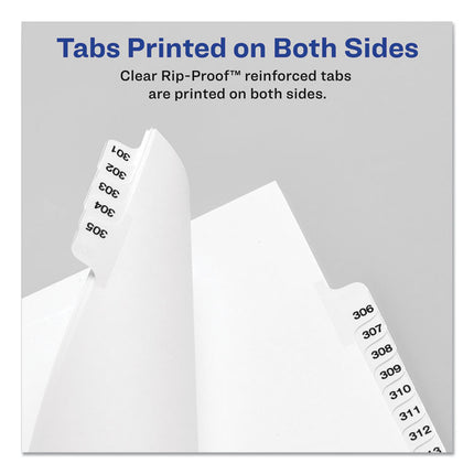 Preprinted Legal Exhibit Side Tab Index Dividers, Avery Style, 26-Tab, 51 To 75, 11 X 8.5, White, 1 Set