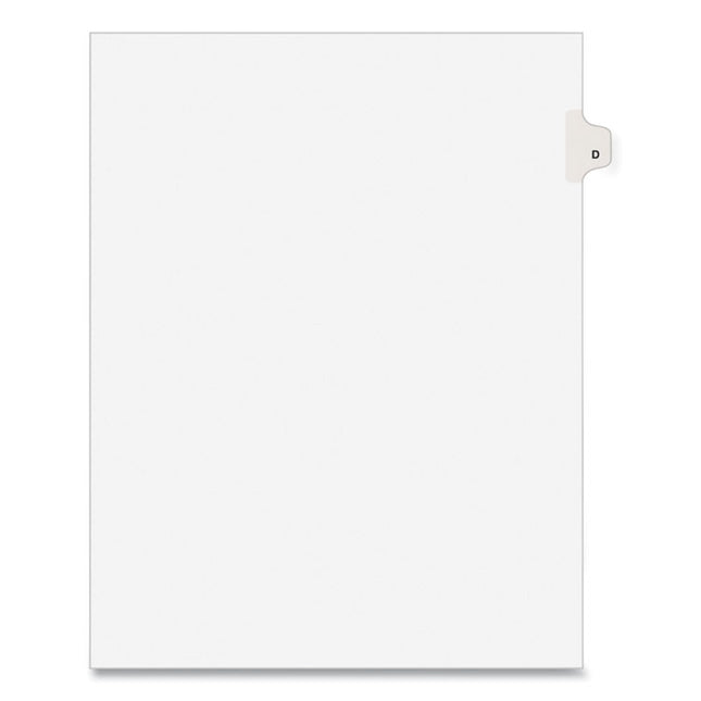 Preprinted Legal Exhibit Side Tab Index Dividers, Avery Style, 26-Tab, D, 11 X 8.5, White, 25/pack, (1404)