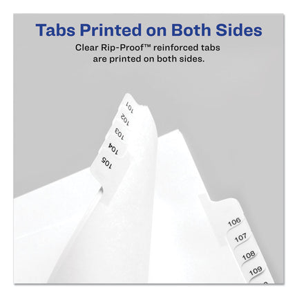Preprinted Legal Exhibit Side Tab Index Dividers, Allstate Style, 10-Tab, 4, 11 X 8.5, White, 25/pack