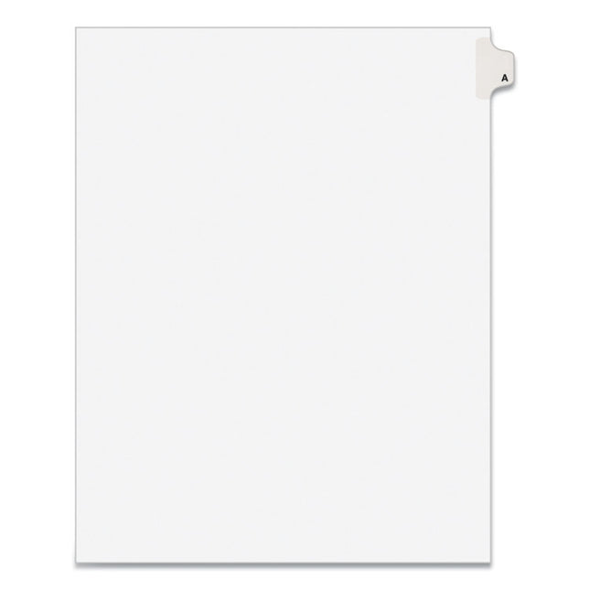 Preprinted Legal Exhibit Side Tab Index Dividers, Avery Style, 26-Tab, A, 11 X 8.5, White, 25/pack, (1401)