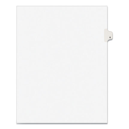Preprinted Legal Exhibit Side Tab Index Dividers, Avery Style, 10-Tab, 6, 11 X 8.5, White, 25/pack