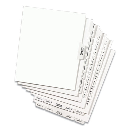Preprinted Legal Exhibit Side Tab Index Dividers, Avery Style, 25-Tab, 101 To 125, 11 X 8.5, White, 1 Set, (1334)
