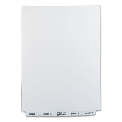 Preprinted Legal Exhibit Bottom Tab Index Dividers, Avery Style, 26-Tab, Exhibit 1 To Exhibit 25, 11 X 8.5, White, 1 Set
