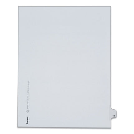 Preprinted Legal Exhibit Side Tab Index Dividers, Allstate Style, 10-Tab, 3, 11 X 8.5, White, 25/pack