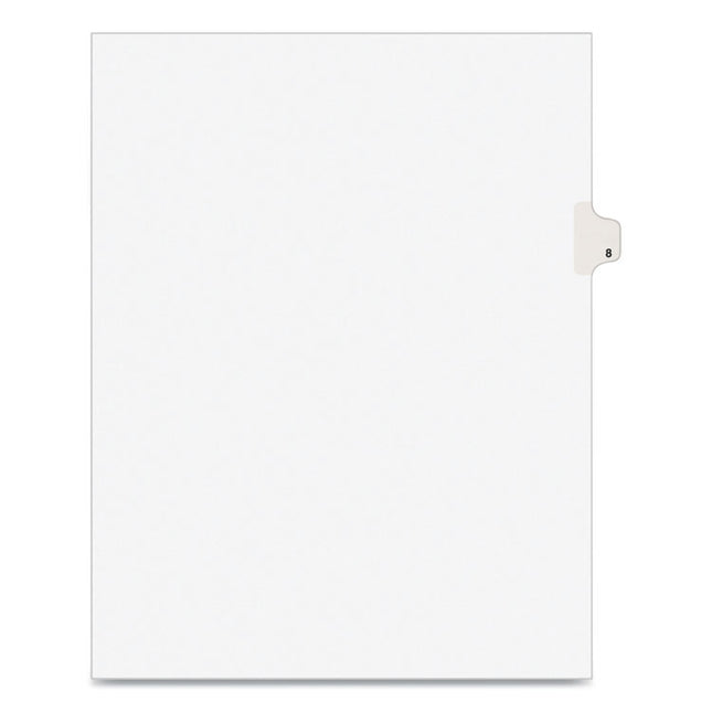 Preprinted Legal Exhibit Side Tab Index Dividers, Avery Style, 10-Tab, 8, 11 X 8.5, White, 25/pack