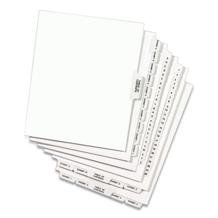Preprinted Legal Exhibit Side Tab Index Dividers, Avery Style, 26-Tab, E, 11 X 8.5, White, 25/pack, (1405)