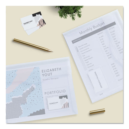 Translucent Document Wallets, Letter Size, Translucent Clear, 12/box