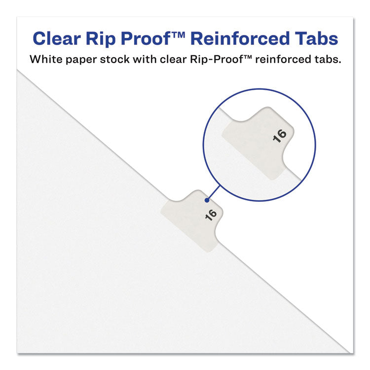 Preprinted Legal Exhibit Side Tab Index Dividers, Avery Style, 10-Tab, 5, 11 X 8.5, White, 25/pack