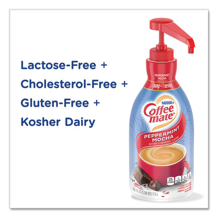Liquid Creamer Pump Bottle, Peppermint Mocha, 1.5 L Pump Bottle, 2/Carton
