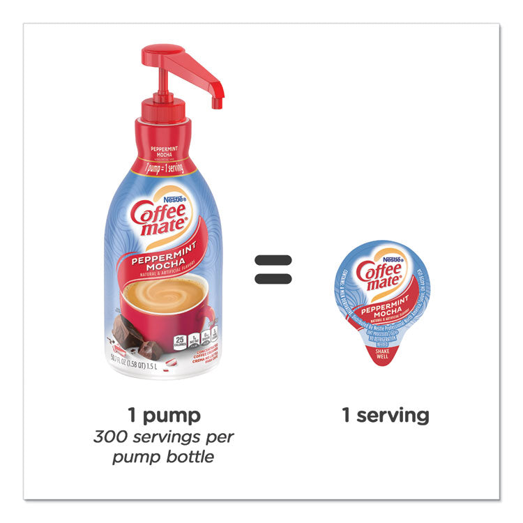 Liquid Coffee Creamer, Peppermint Mocha, 1.5 L Pump Bottle