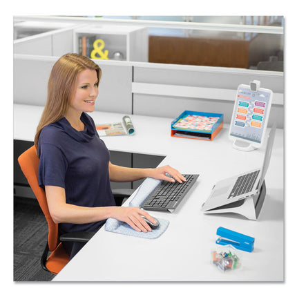 PlushTouch Mouse Pad with Wrist Rest, 7.25 x 9.38, Lattice Design