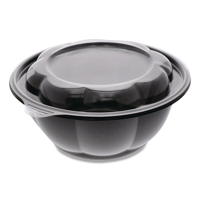 Roseware Bowl, 80 oz, 9.75" Diameter x 9" h, Black Base/Clear Lid, Plastic, 252/Carton