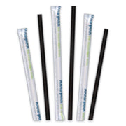 Aardvark Paper Straws, 5.75", Black, 3,200/carton