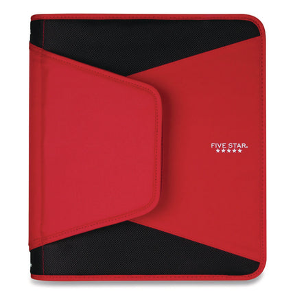 Tech Zipper Binder, 3 Rings, 1.5" Capacity, 11 X 8.5, Red/black Accents