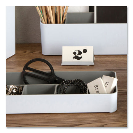 Fusion Double-Sided Business Card Holder, Holds 2.25 X 4 Cards, Polypropylene, Gray/white