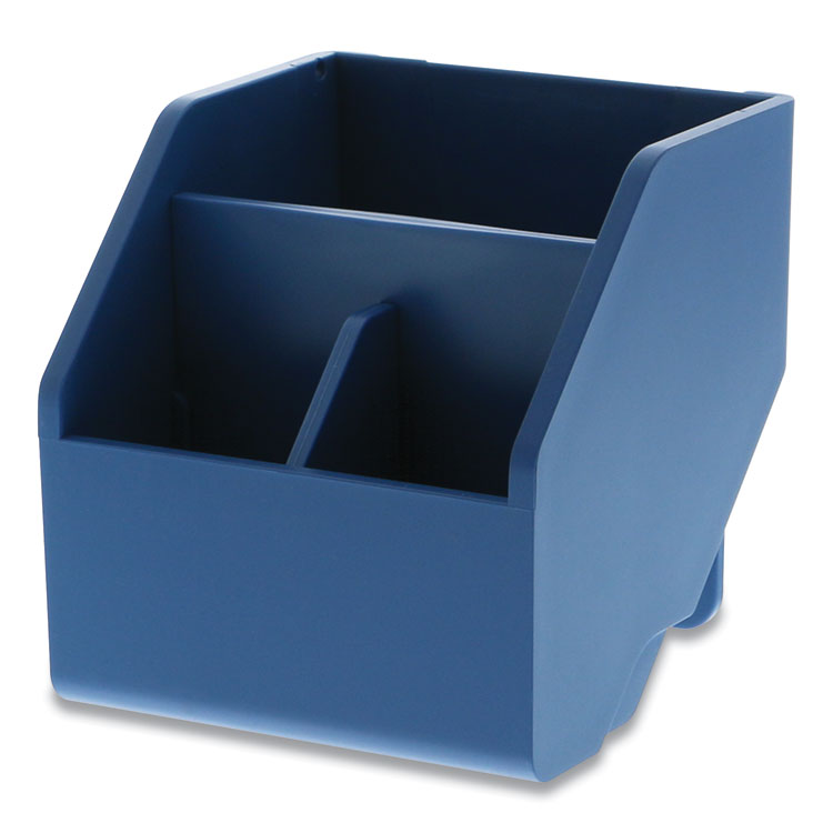 Konnect Desktop Organizer Short Storage Bin, 3.4" x 3.5" x 3.5", Blue