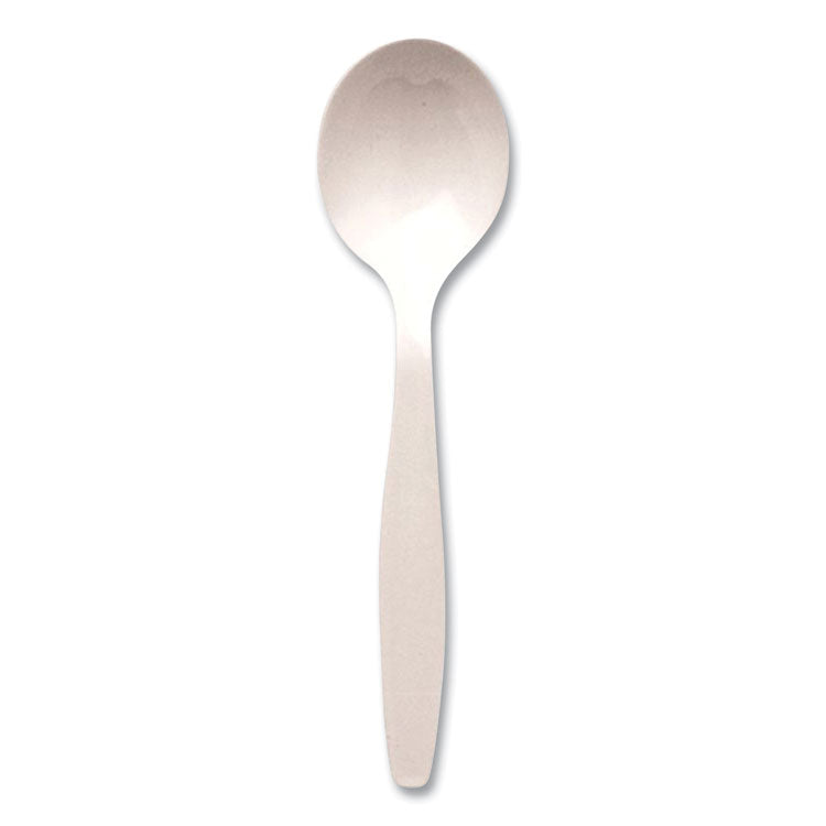 Individually Wrapped Mediumweight Cutlery, Soup Spoon, Plastic, White, 1,000/Carton