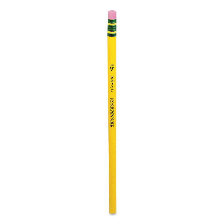 TRI-WRITE TRIANGULAR PENCIL, HB (#2), BLACK LEAD, YELLOW BARREL, 8/PACK