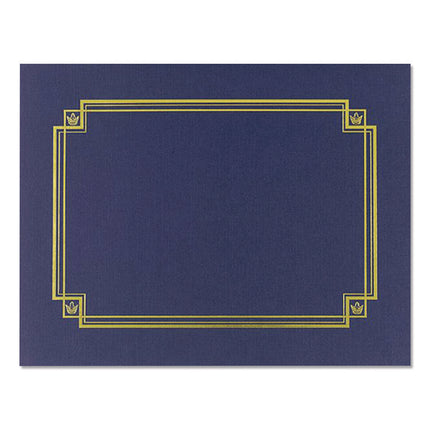 Premium Textured Certificate Holder, 12.65 X 9.75, Navy, 3/pack