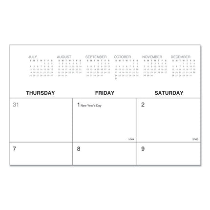 Desk Pad Calendar, 22 x 17, White Sheets, Black Binding, Clear Corners, 12-Month (Jan to Dec): 2025
