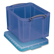 Snap-Lid Storage Bin, 8.45 Gal, 14" X 18" X 12.25", Transparent Blue