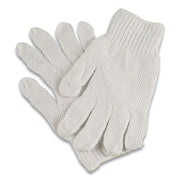 PRO CTPS400/NLW SERIES NATURAL WHITE STRING KNIT GLOVES, 7 GAUGE, LARGE, WHITE, 12 PAIRS
