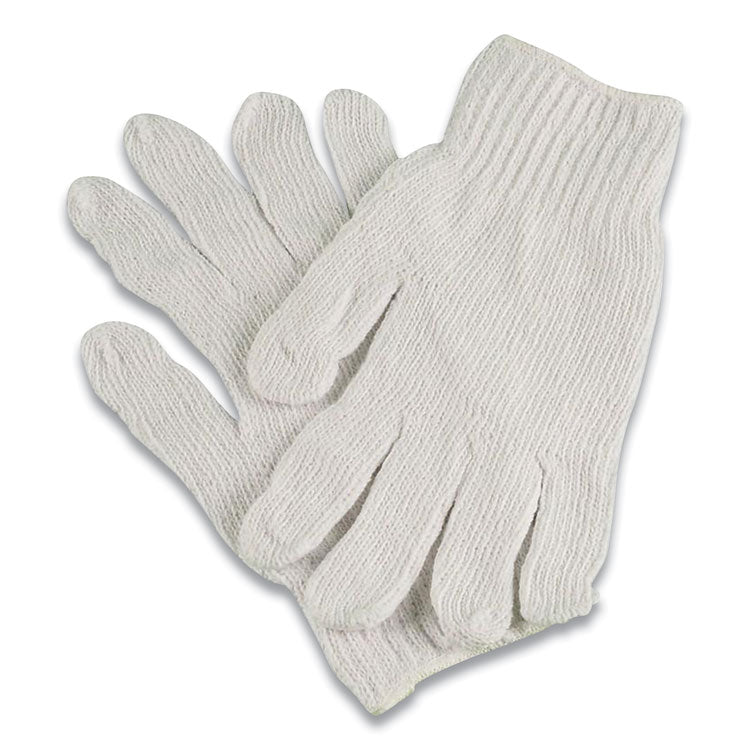 PRO CTPS400/NLW SERIES NATURAL WHITE STRING KNIT GLOVES, 7 GAUGE, LARGE, WHITE, 12 PAIRS