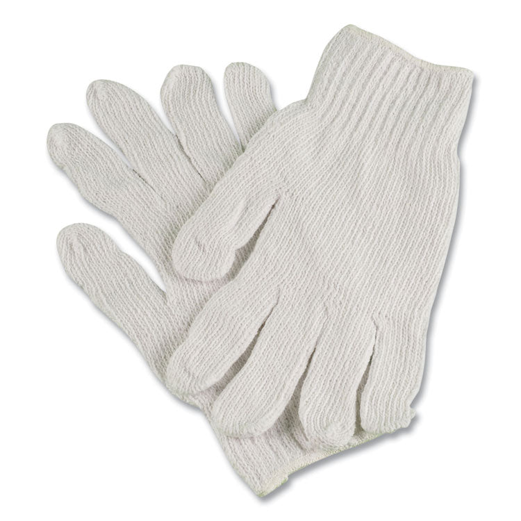PRO CTPS400/NLW SERIES NATURAL WHITE STRING KNIT GLOVES, 7 GAUGE, MEDIUM, WHITE, 12 PAIRS