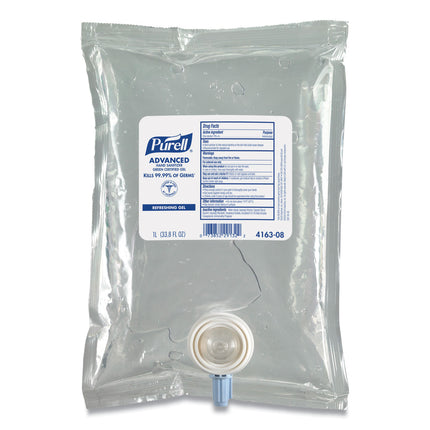 Advanced Hand Sanitizer Green Certified Gel Refill, For CS2 Dispensers, 1,000 mL, Fragrance-Free, 8/Carton