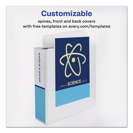 Durable View Binder With Durahinge And Slant Rings, 3 Rings, 3" Capacity, 11 X 8.5, White