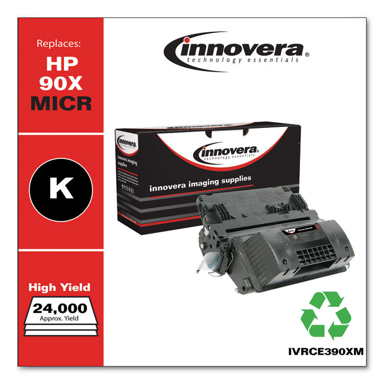 Remanufactured Black High-Yield MICR Toner, Replacement for 90XM (CE390XM), 24,000 Page-Yield