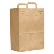 Grocery Paper Bags, #1/6 BBL Size, Natural Kraft Flat Handles, 12" x 7" x 16.25", Natural, 300/Bundle