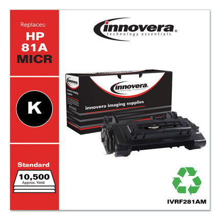 Remanufactured Black MICR Toner, Replacement for 81AM (CF281AM), 10,500 Page-Yield