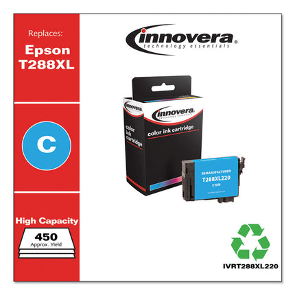 Remanufactured Cyan High-Yield Ink, Replacement for T288XL (T288XL220), 450 Page-Yield
