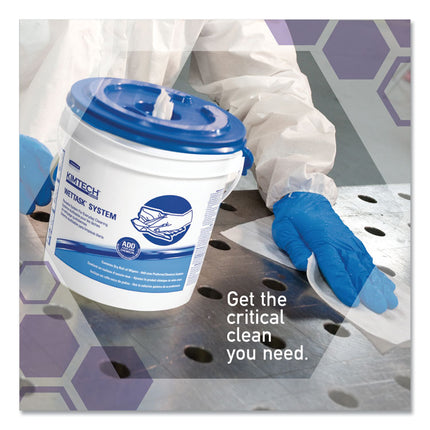 Power Clean Wipers for Disinfectants, Sanitizers,Solvents WetTask Customizable Wet Wipe System, 140/Roll, 6 Rolls/1 Bucket/CT