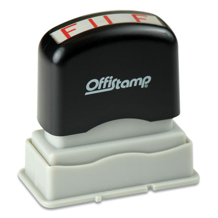Pre-Inked Message Stamp, File, 1.63" X 0.38", Red Ink