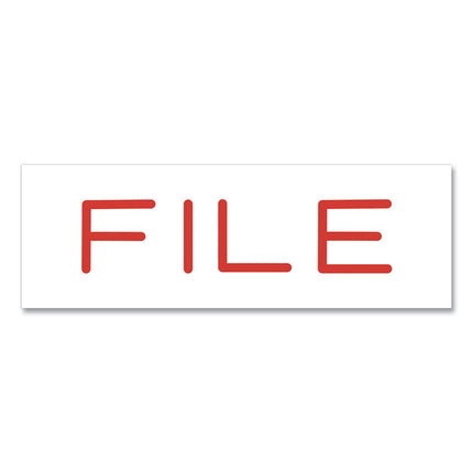 Pre-Inked Message Stamp, File, 1.63" X 0.38", Red Ink