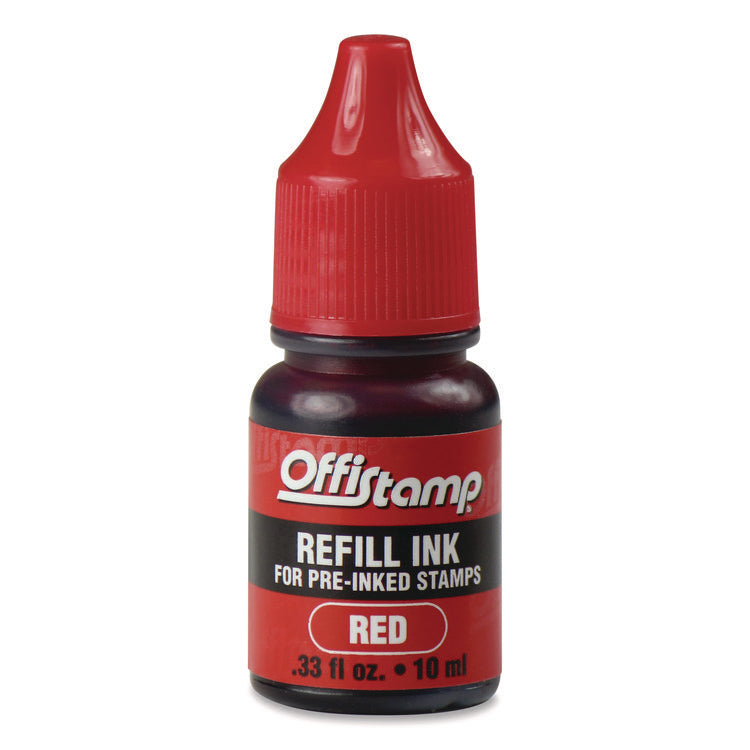Refill Ink for Pre-Inked Stamps, 0.33 oz, Red