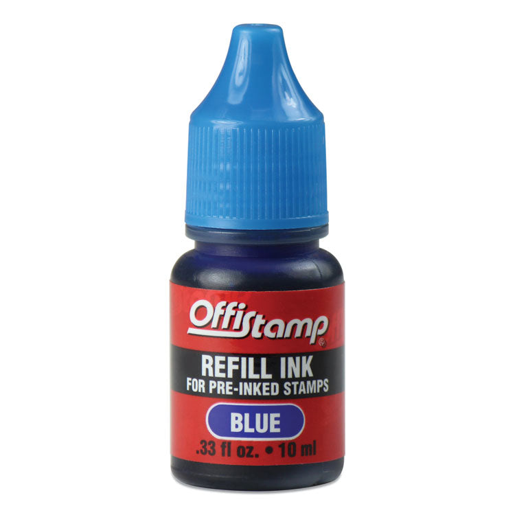 Refill Ink For Pre-Inked Stamps, 0.33 Oz, Blue