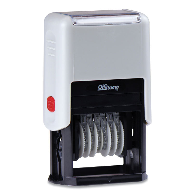 Numberer, Pre-Inked/re-Inkable, 6 Bands, 1.88 X 0.25, Black