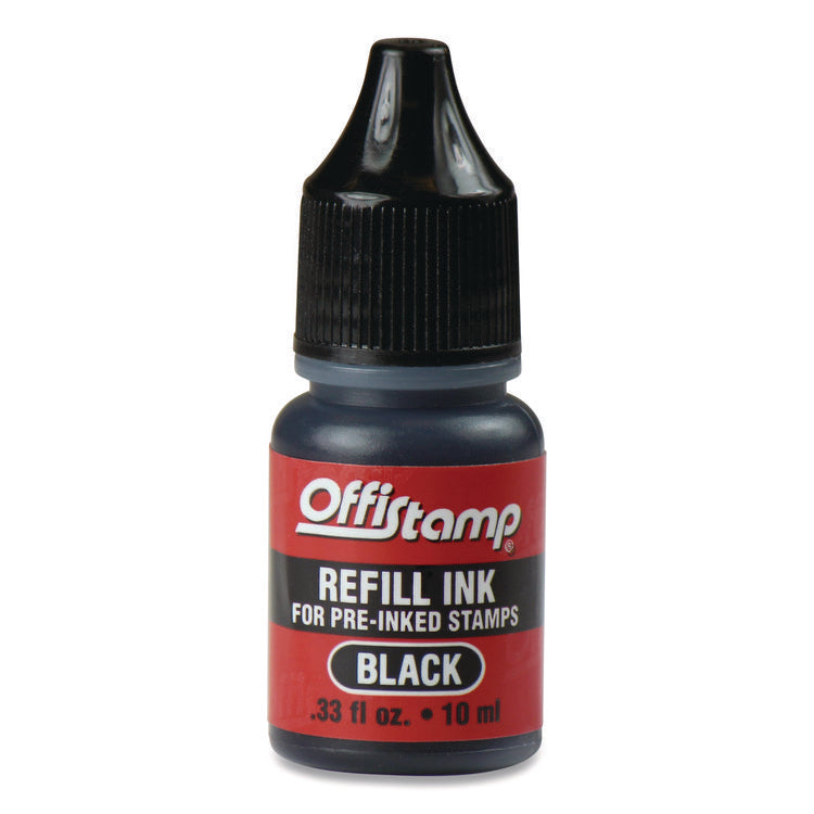 Refill Ink for Pre-Inked Stamps, 0.33 oz, Black